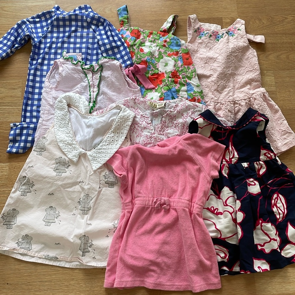 Lot of 8 Quality Girls Dresses/ Beachware Size 3-Janie Jack, McKay, Petit Peony